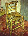 Vincent Van Gogh Canvas Paintings - Vincent's Chair with His Pipe